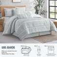 thumbnail image 6 of LANCO MODERN LIFESTYLE 7 Piece Queen Comforter Set, Light Green, Elegant Jacquard with Patchwork, Stylish and Cozy Bedding Collection, Premium Bedding Set with Bedskirt, Shams and Pillows, 6 of 7