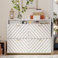 thumbnail image 2 of Shoe Storage Cabinet with a Shelf, Shoe Cabinet with 4 Doors, Shoe Rack Organizer for Entryway, Hallway, Closet, Living Room,  White, 2 of 7