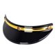 thumbnail image 1 of Visera para casco de motocicleta con 3 broches, ligera y protectora para media cara. Oro negro, 1 of 9