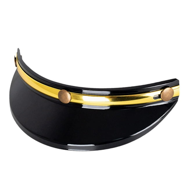 koolsoo Helmet Visor Peak 3 Snaps Helmet Visor Protector for Half Helmets Parts Black Gold