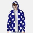 thumbnail image 2 of Balery Navy And White Polka Dot Sudadera ligera de manga larga con capucha y protección solar UPF 50+ para hombre y mujer, ideal para pesca y running-Large, 2 of 7