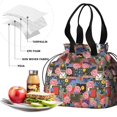 thumbnail image 4 of Pioneer Flower Floral Print Pattern Drawstring Lunch Bag Women - Drawstring Lunch Bag Insulated for Work Office - Stain-Resistant Large Lunchbags for Women with Multi-Pockets, 4 of 6