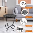 thumbnail image 3 of Mesa auxiliar para patio Fashion&Cool, redonda, 14 pulgadas, metal negro, 3 of 8