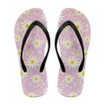thumbnail image 2 of Psesaysky Women's Daisy Pink Flip Flops Comfort Sandals for Girls Lightweight Non Slip Shower Sandals House Slippers Waterproof Open Toe Beach Spa Flip Flops Black Strap Size 5, 2 of 7