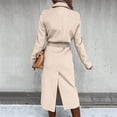 thumbnail image 3 of utcoco women's open front wool blend trench long coat with belt, 3 of 4