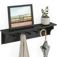 thumbnail image 5 of Ballucci Wall Coat Rack Shelf, Entryway Floating Shelf Rack, 5 Pegs, 24", Black, 5 of 9