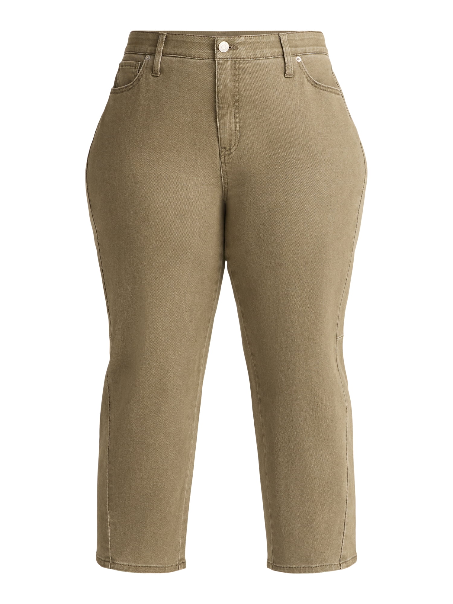 Terra & Sky Women's Plus High Rise Barrel Jeans, 28" Inseam, Sizes 16W-24W
