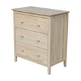 thumbnail image 3 of International Concepts Traditional Solid Wood 3-Drawer Dresser, Unfinished, 3 of 14