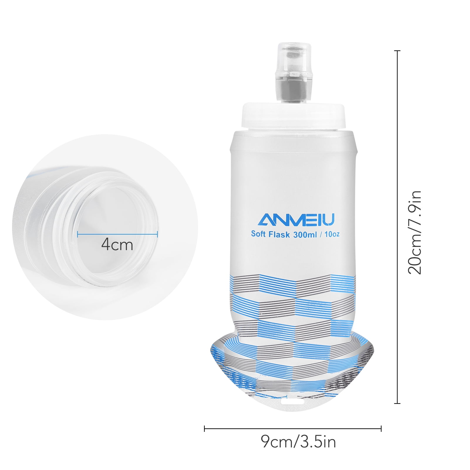 Lot de 2 bouteilles d'eau souples en TPU pour course à pied, 250 ml, gourde d'hydratation pliable pour le cyclisme, la randonnée, le camping, le jogging, l'extérieur