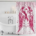 thumbnail image 3 of Pink Ribbon Shower Curtain, Waterproof Shower Curtains for Bathroom, Wings Romantic Love Heart Flowers Vintage Washable Fabric Bathtub Curtain Set Bath Decor with 12 Hooks 72"x78", 3 of 8