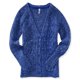 thumbnail image 1 of Aeropostale Suéter cárdigan con botones de punto de cable para mujer, azul, XS Aeropostale Cárdigan, 1 of 2