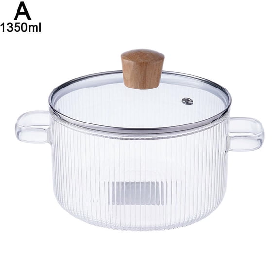 SXCRFKXH Glass Cooking Pot with Lid,18L Heat Resistant Borosilicate Glass Cookware Stovetop Pot,Cooking Pot with Handle,Simmer Pot with Cover Safe for Soup,Milk,Baby Food
