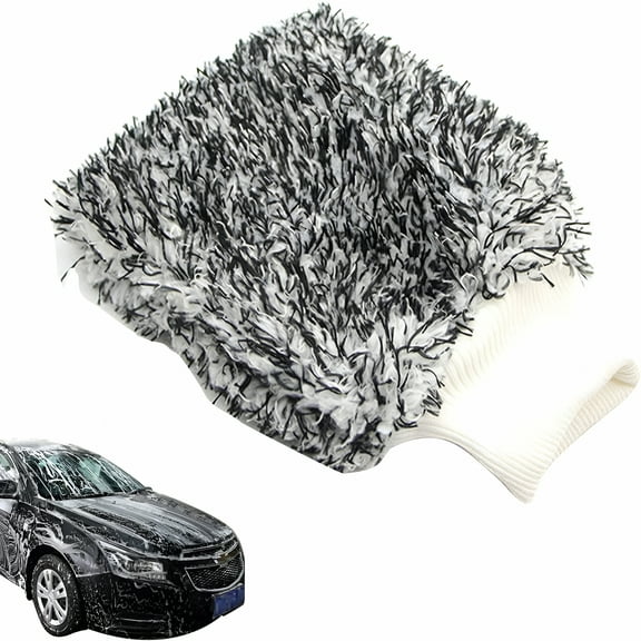 LAMIRO Car Wash Mitts Microfiber - Scratch-Free Double-Sided Microfiber Wash Mitt - Mitts Tools Chenille Scratch-Free Car Washing Gloves Car Wash Winter Waterproof