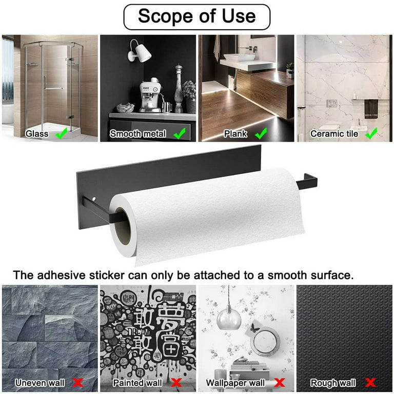 Self Adhesive Strips, Paper Towel Holder Replaces Stickers, Stainless Steel  Paper Towels Holder Replace Stickers,Paper Towel Holder Under Cabinet