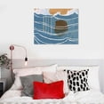 thumbnail image 5 of Orinice Abstract Landscape Canvas Wall Art Poster, Ocean Waves Boho Sun Beach Print Painting Framed for Beach House Home  16x12in, 5 of 6