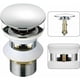 thumbnail image 1 of Desagüe de lavabo universal con rebosadero automático emergente con pulsador y clic para baño, latón cromado de 1-1/4", 1 of 5