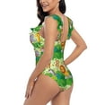 thumbnail image 4 of Fotbe African Animals in the Jungle Women's Tummy Control Swimsuits Slimming One Piece Bathing Suit Ruffle Wrap V Neck Swimwear-, 4 of 8