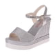 thumbnail image 2 of Zapatos de mujer de verano Boca de pescado Tacón de cuña medio Sandalias de mujer con hebilla de metal Wmkox8yii  nm9534, 2 of 4