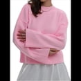 thumbnail image 2 of Suéteres de Cuello Redondo para Mujer, Conjuntos de Otoño, Tops de Punto Acanalado de Larga A Rosa M, 2 of 10