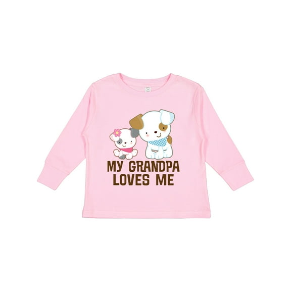 Inktastic My Grandpa Loves Me Girls Girls Long Sleeve Toddler T-Shirt