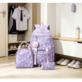 thumbnail image 4 of 3 Pcs Star Prints Backpack Set, Large‑Capacity Laptop Backpack, Multi‑Pocket Anti‑Theft Bookbag For Students School & Weekend Trips (Purple), 4 of 5