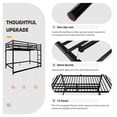 thumbnail image 5 of Leumius Metal Loft Bed,Twin Over Twin Bunk Bed with with Safety Guard Rails and Space-Saving Design,Black, 5 of 10