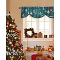 thumbnail image 4 of Merry Christmas Tie Up Valances Curtain, Decorative Balls Candy Stars Green Texture Adjustable Rod Pocket Short Window Treatment Tie Up Curtains Valances for Kitchen Living Room Bathroom 42x12 Inches, 4 of 9