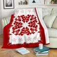 thumbnail image 4 of Premium Hawaiian Throw Blanket – Red Hibiscus Design, Soft & Lightweight for Sofa, Bed, Car, Office, Travel, All-Season Gift, 4 of 7