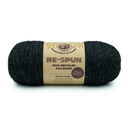 UPC: 0842093129950 | Lion Brand Yarn Re-Spun Bonus Bundle Raven Medium Recycled Polyester Black Yarn 1 Pack