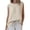Beige, variant on Loose Fit Tops Women Summer Solid Color Crew Neck High Low Design Casual Plus Size Tops