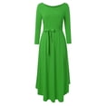 thumbnail image 4 of Vestido de manga larga con cuello redondo y bolsillos para mujer - Corte holgado informal, poliéster - Tallas L-XXXL, 4 of 8