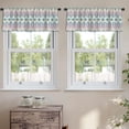 thumbnail image 2 of LALILO Kitchen Curtain Valance Ikat Tie Dye With Stripes And Rod Pocket Window Curtain 52"x 18" Set of 2, 2 of 5