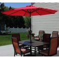 thumbnail image 4 of Sunnydaze Parasol Extérieur Solaire avec Lumières LED, Inclinaison et Manivelle, Aluminium, 9 Pieds, Rouge, 4 of 8