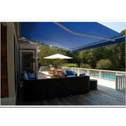 16 x 10 ft. Retractable Outdoor Motorized Patio Awning, Blue