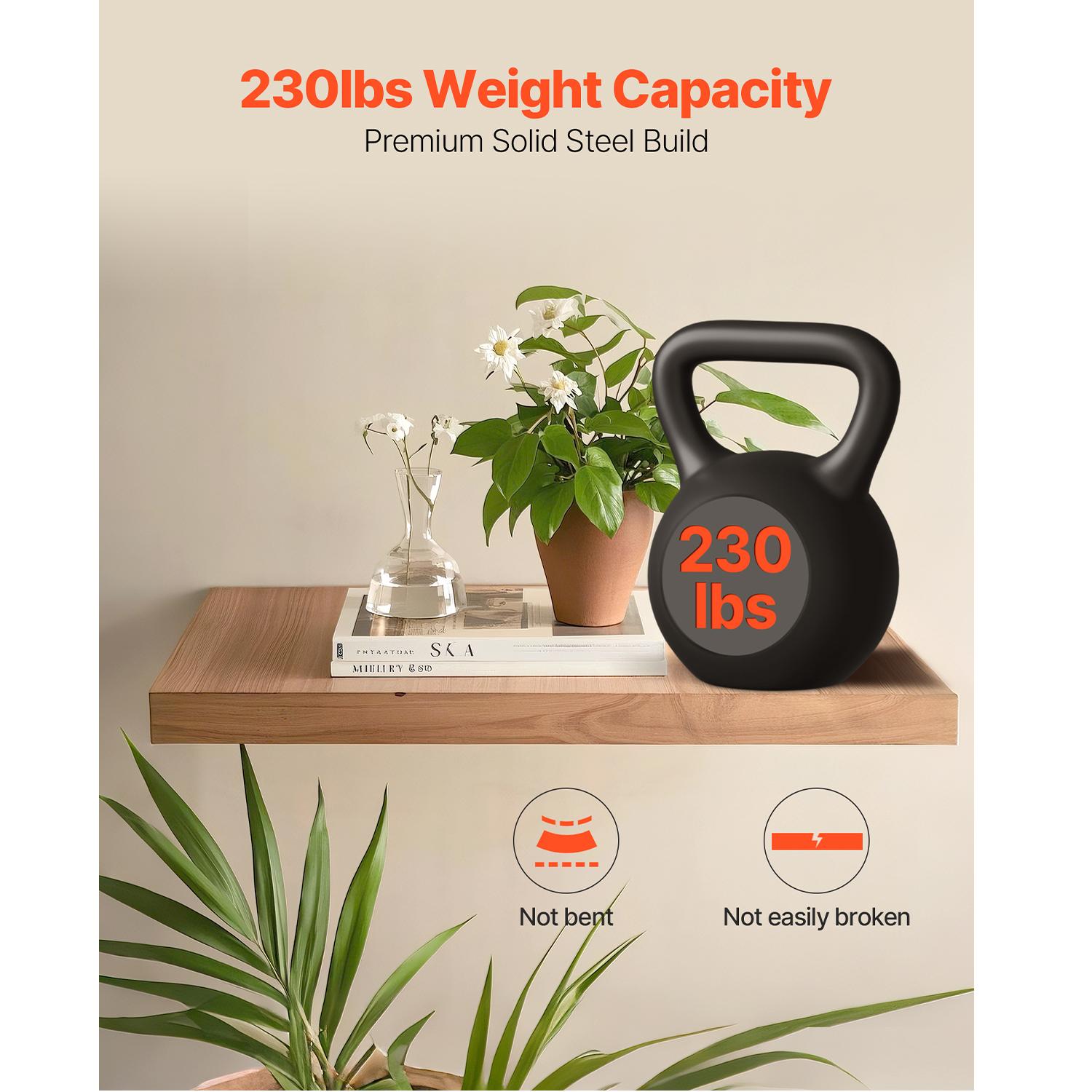 KFFKFF Floating Shelf Bracket 1 Pack, 230 lbs/104 kg Load Capacity, 46x6.2x3 inch / 1168.4x157.4x76.2 mm, Durable Hidden Shelf Support, Wall-Mounted Invisible Shelf Bracket