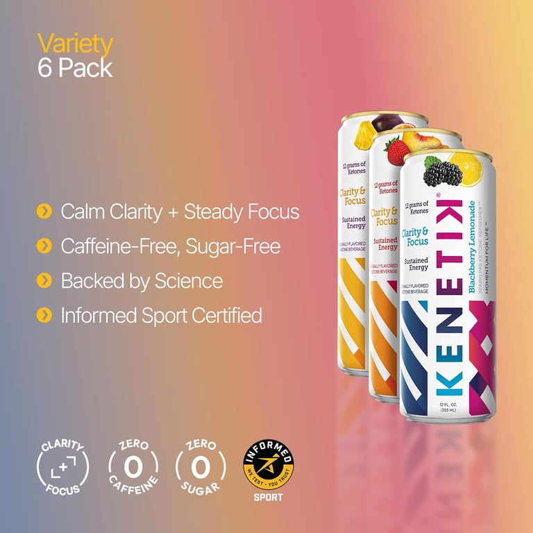 Kenetik Caffeine-Free Focus Drink, High Performance D-BHB Ketone