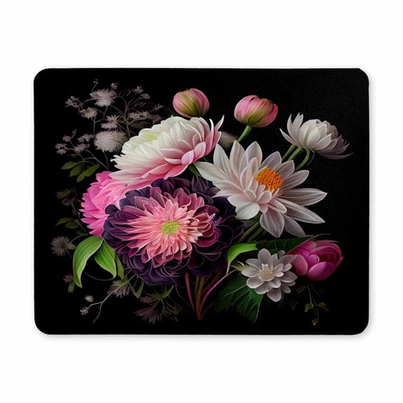 Mouse Pad Floral, Flower Mouse Pad, Mouse Mat Square Waterproof Mouse Pad Non-Slip Rubber Base MousePads for Office Computer Laptop