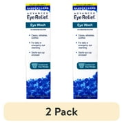 (2 pack) Advanced Eye Relief Eye Wash from Bausch & Lomb, Eye Irrigating Solution, 4 Fl Oz (118 mL) - Pack of 1