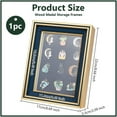 thumbnail image 2 of 1 pc Gold Pin Display Shadow Box 6.7x2x8.7 Inch Pin Collection Display Frame with Clear Window Medal Display Shadow Box Enamel Pin Display Frame for Military Medals Jewelry Pin Collectibles, 2 of 6
