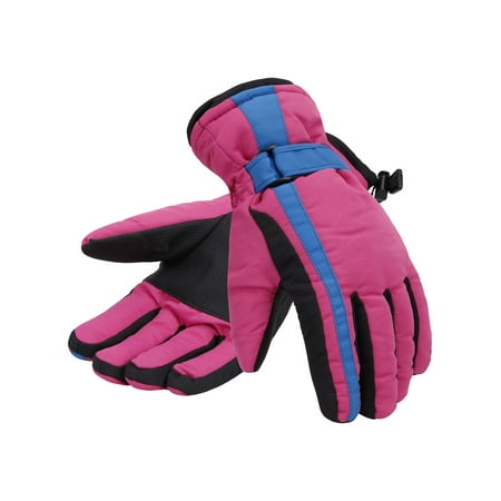 Protective Snowboard Gloves - Women 3M Thinsulate Lined Waterproof Snowboard / Ski Gloves,M,Pink Blue