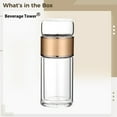 thumbnail image 4 of Tea Infuser Bottle, Double Wall Glass Travel Mug, Heat Resistant Tea Tumbler, Loose Leaf Tea Strainer Cup, Glass Water Tea Tumbler for Homes, Offices, Schools, Champagne Gold, 16.9 oz, 4 of 5
