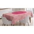 thumbnail image 1 of Pink Polka Dots Tablecloth, Thank You Wording in a Round Brush Paint Lovely Kindness, Rectangular Table Cover for Dining Room Kitchen, 60" X 90",Pale Pink Rose and Dark Pink, by Ambesonne, 1 of 3