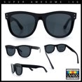 thumbnail image 6 of Curved Concave Face Oversized Horn Rim Plastic Retro Sunglasses All Black, 6 of 7