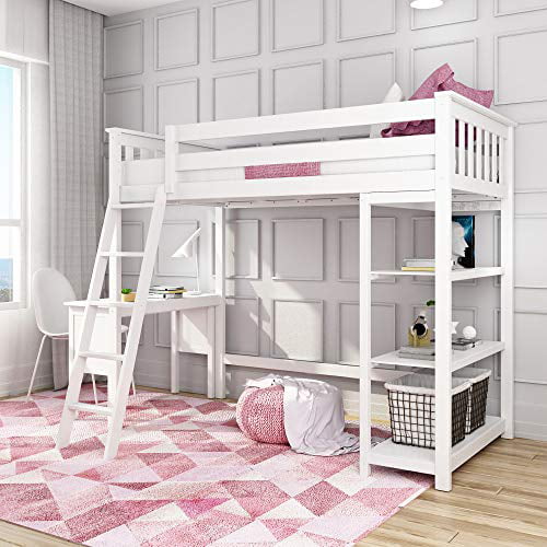 Solid Wood Twin Size High Loft Bed, Max & Lily Bunk Beds