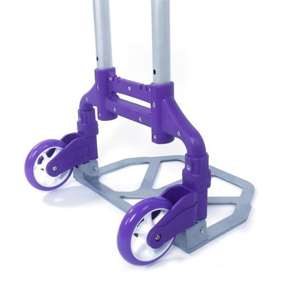 Alvantor Purple Folding Aluminum Hand Truck with Stair Climber and Bungee Cord, 165 lb Capacity