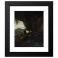 thumbnail image 2 of Willem Romeyn 12x14 Black Modern Framed Museum Art Print Titled - A Shepherd and Cattle in a Cave, 2 of 5
