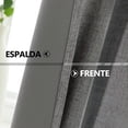 thumbnail image 3 of Lino Cortinas Blackout con Aislamiento Térmico, 100% Blackout y Ojal Superior Cortina para Recámara y Ventana de Sala, Capa Trasera de Revestimiento Gris, 2 Paneles, 132 x 241 cm, Gris, 3 of 13