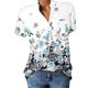 thumbnail image 1 of Gibobby Camisetas Mujer Baratas Manga Corta Camiseta manga corta con estampado flores y cuello en V encaje informal a la moda verano para mujer(Blanco,G), 1 of 3