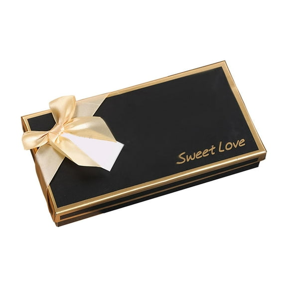 Luzkey Valentine's Day Candy Box, Chocolate Box Valentines Day Gifts for Kids Gift Box Candy Packaging for Engagement Party Supplies Black Gold Edge