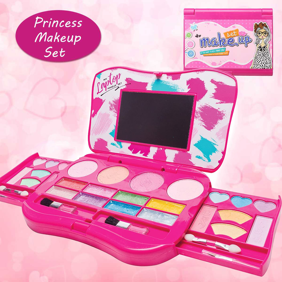 LNKOO Girls Make Up Kit - Kids Makeup Set - Washable Pretend Makeup For 